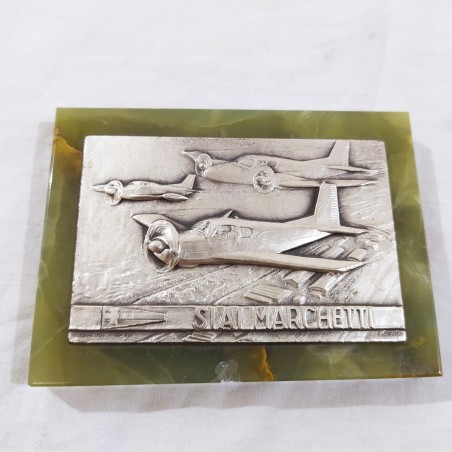 Placca da tavolo in marmo verde e argento SIAI MARCHETTI inc. Monti