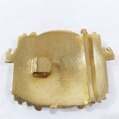 Fibbia da cintura in ottone dorato divisa fascista con aquila in corona a fasci 2