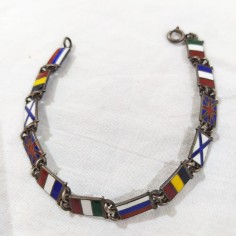 Bracciale in argento con bandierine smaltate 18,5 cm 2