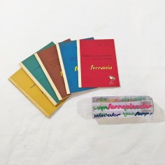 FERRANIA lotto di 5 libretti e un fermacarte in plexiglas
