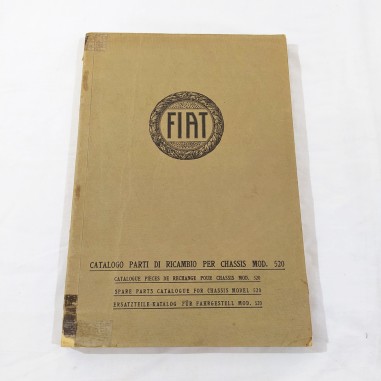 FIAT Mod. 520 catalogo parti di ricambio per chassis - 1929 - 4 lingue