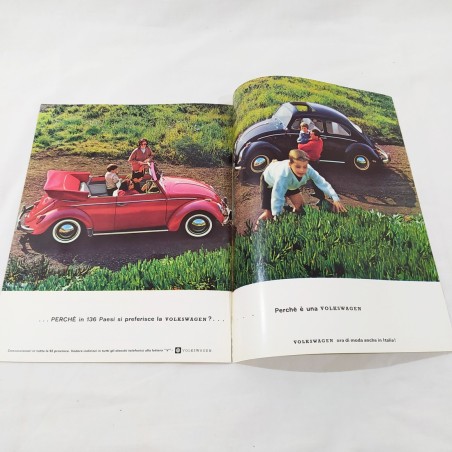 Volkswagen maggiolino brochure depliant prospekt 12 pagine 1963