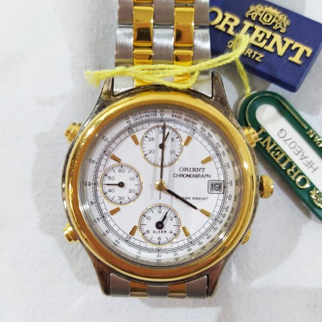 Orologio ORIENT cronografo in acciaio dorato mov. quarzo inusato