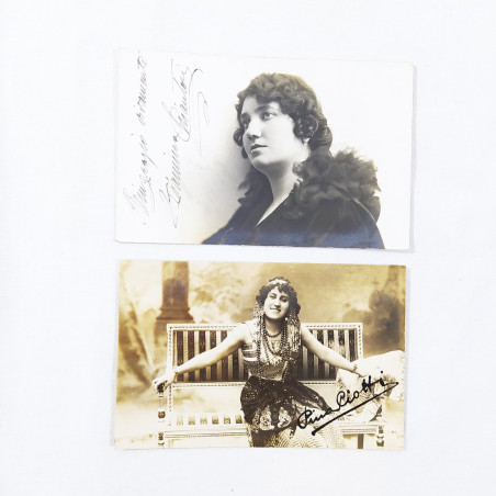 Lotto di 6 fotografie / cartoline con autogarfo originale di artisti anni 30/50