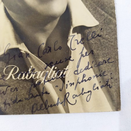 ALBERTO RABAGLIATI fotografia con autografo e dedica origianli