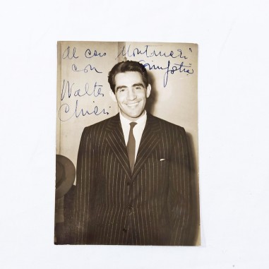 WALTER CHIARI fotografia No cartolina originale con autografo e dedica originali