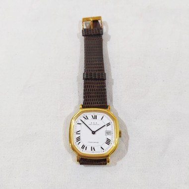 AGIR WATCH orologio polso vintage ottagonale dorato quadrante bianco inusato