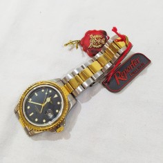 REPORTER orologio polso vintage anni 80 acciaio e dorature movim. quarzo inusato 2