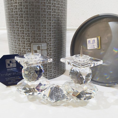 Cristallo Swarovski candeliere candle holder 7600 108 000 scatola e certificato