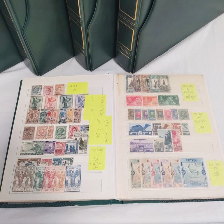 Colonie 4 album francobolli cpl Marini + classificatore inizio collezione