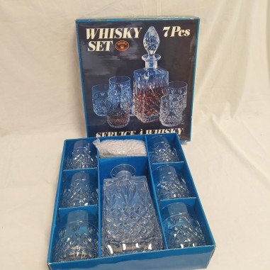 Set whisky in cristallo di Boemia anni 80 inusato
