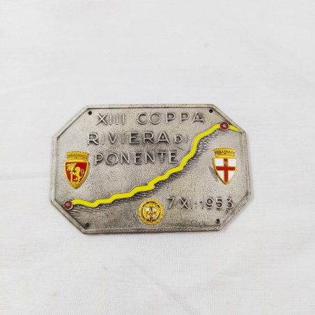 Placca XIII Coppa Riviera di Ponente 7/XI/1953