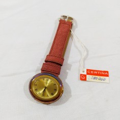 Orologio polso donna CERTINA cassa ovale in ottone e cinturino in pelle inusato