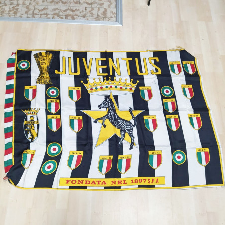 Lotto di 5 bandiere da stadio JUVENTUS anni 80
