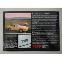 TVR EXCLUSIVE SPORTS CARS 350i CONVERTIBLE BROCHURE AUTO INGLESE 2 PAG. BUONO 2