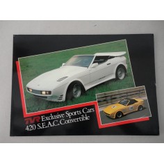 TVR EXCLUSIVE SPORTS CARS 420 S.E.A.C. CONVERTIBLE BROCHURE AUTO INGLESE 2 PAG.