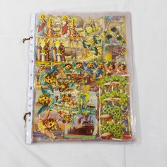 11 fogli di figurini di carta da ritagliare tema PRESEPE anni 50