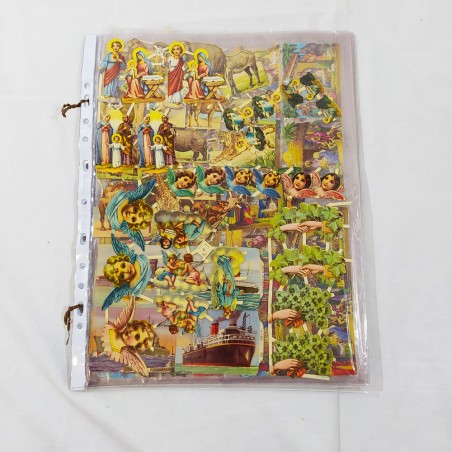 11 fogli di figurini di carta da ritagliare tema PRESEPE anni 50