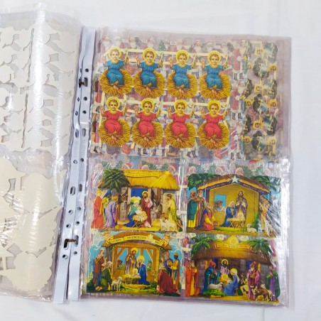 11 fogli di figurini di carta da ritagliare tema PRESEPE anni 50
