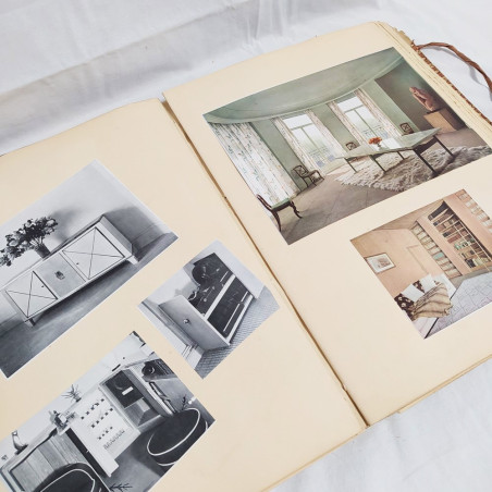 Album con numeosi ritagli di riviste di arredamento anni 50/60 BORROMEO