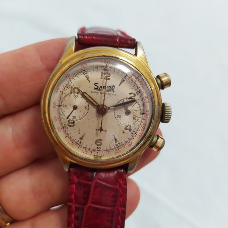 SABINA Orologio polso uomo cronografo meccanico laminato oro