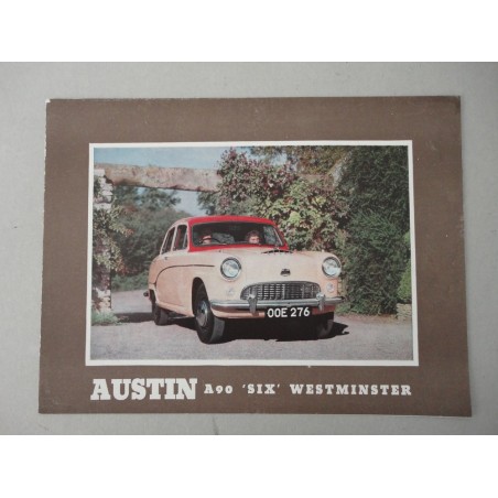 AUSTIN A90 SIX WESTMINSTER BROCHURE AUTO ITALIANO 2 PAG. N° 1153 COND. DISCRETE