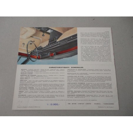 ROVER 2000 BROCHURE AUTO FRANCESE 4 PAG REF. 646 CONDIZIONI DISCRETE