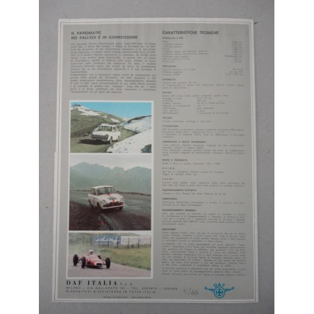 DAFFODIL 1966 BROCHURE AUTO ITALIANO 4 PAGINE LIEVI ONDULAZIONI BUONE COND.