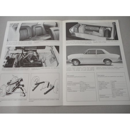 VIVA VAUXHALL 90 SL CLASSE 1100 BROCHURE AUTO ITALIANO 2 PAG. BUONE COND.