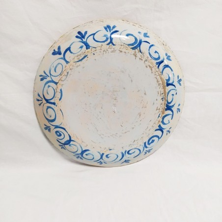 Piatto ceramica centro Italia fine 800 decorato policromo con angelo