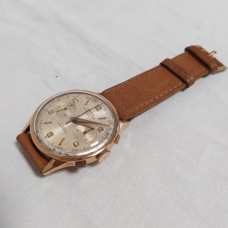 DIONIS cronografo orologio polso oro rosa anni 40 funzionante