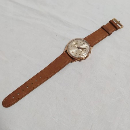 DIONIS cronografo orologio polso oro rosa anni 40 funzionante