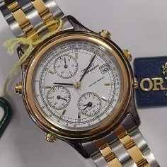 Orologio ORIENT cronografo in acciaio dorato mov. quarzo inusato 2