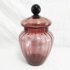 Vaso porta biscotti in vetro con coperchio anni 50 2