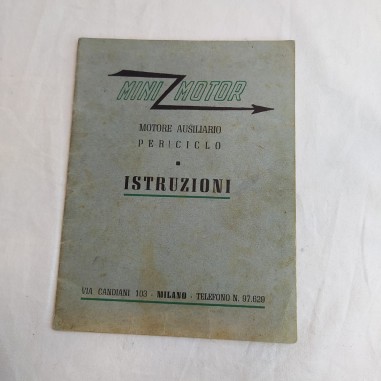 MINI MOTOR libretto istruzioni motore ausiliario per ciclo tardi anni 40