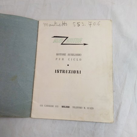 MINI MOTOR libretto istruzioni motore ausiliario per ciclo tardi anni 40
