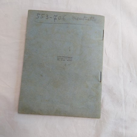 MINI MOTOR libretto istruzioni motore ausiliario per ciclo tardi anni 40