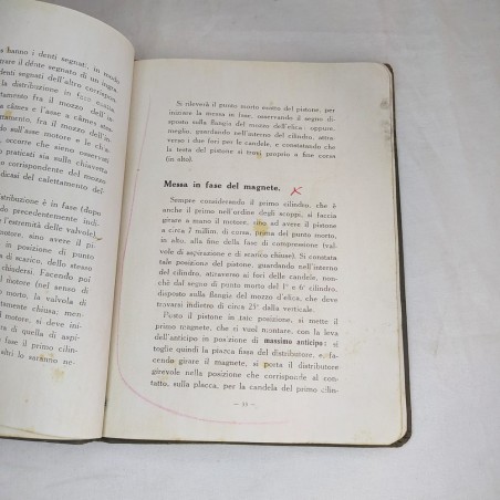Libretto uso manutenzione Motore Aviazione VB4 Isotta Fraschini  150/160 HP