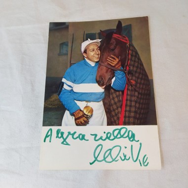 Cartolina con autografo originale MIKE BONGIORNO con dedica a Graziella