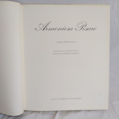 Libro ARMONIOSA PESARO 1980 + biglietto da visita del Presidente
