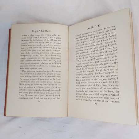 High Adventure - A Narrative of Air Fighting in France dedica anno 1919