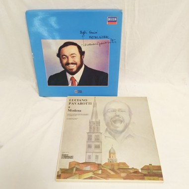 Cofanetto dischi vinile con autografo autentico Luciano PAVAROTTI