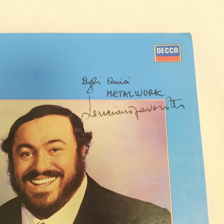 Cofanetto dischi vinile con autografo prestampato Luciano PAVAROTTI