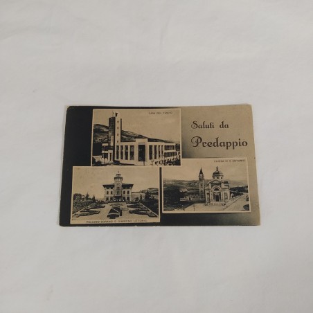 Cartolina illustrata con vista di Predappio francobollo serie imperiale 20 c.