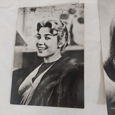 Lotto di 5 fotografie di attrici con autografi originali anni 60/70