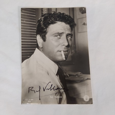 RAF VALLONE cartolina promozionale con autografo originale