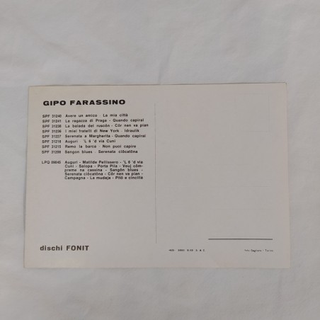 GIPO FARASSINO cartolina promozionale con autografo originale