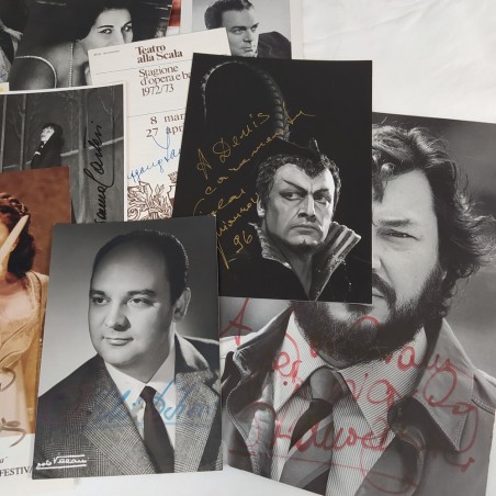 18 tra fotografie e biglietti autografati cantanti lirici anni 60/90