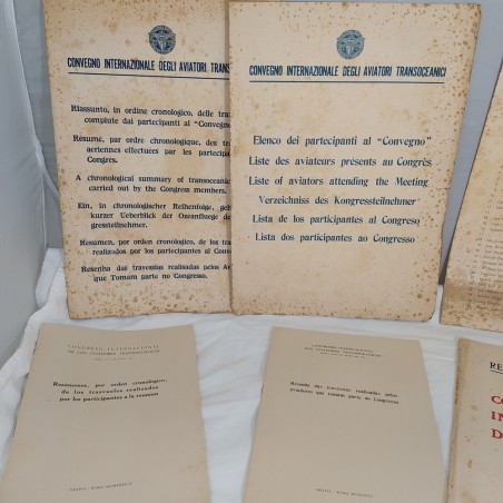 Lotto di documenti convegno internazionale aviatori transoceanici 1932