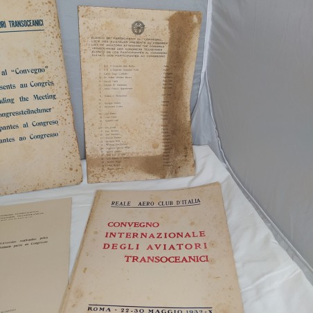 Lotto di documenti convegno internazionale aviatori transoceanici 1932